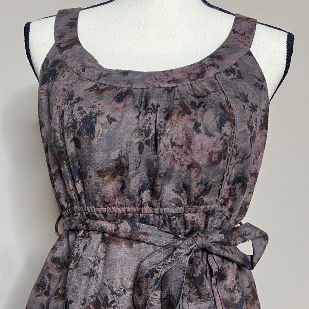 Forever 21 Floral Belted Mini Dress - Gray and Pink - Picture 7 of 15